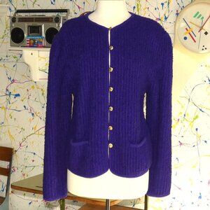 Doncaster Cardigan Sweater Gorgeous Jewel Tone Purple Super Soft Button Down